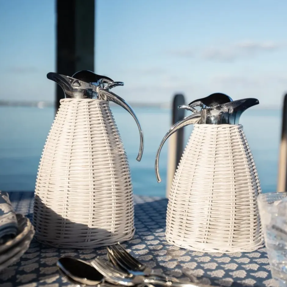 Pomegranate Inc White Wicker Thermos^ Serveware|Rattan, Wicker & Bamboo