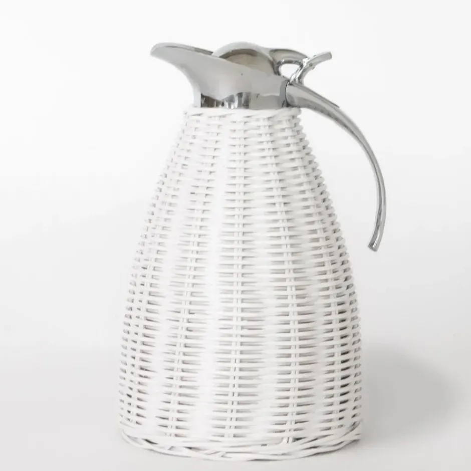 Pomegranate Inc White Wicker Thermos^ Serveware|Rattan, Wicker & Bamboo