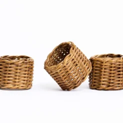 Pomegranate Inc Wicker Napkins Rings (Set of 4)^ Napkin Rings|Rattan, Wicker & Bamboo