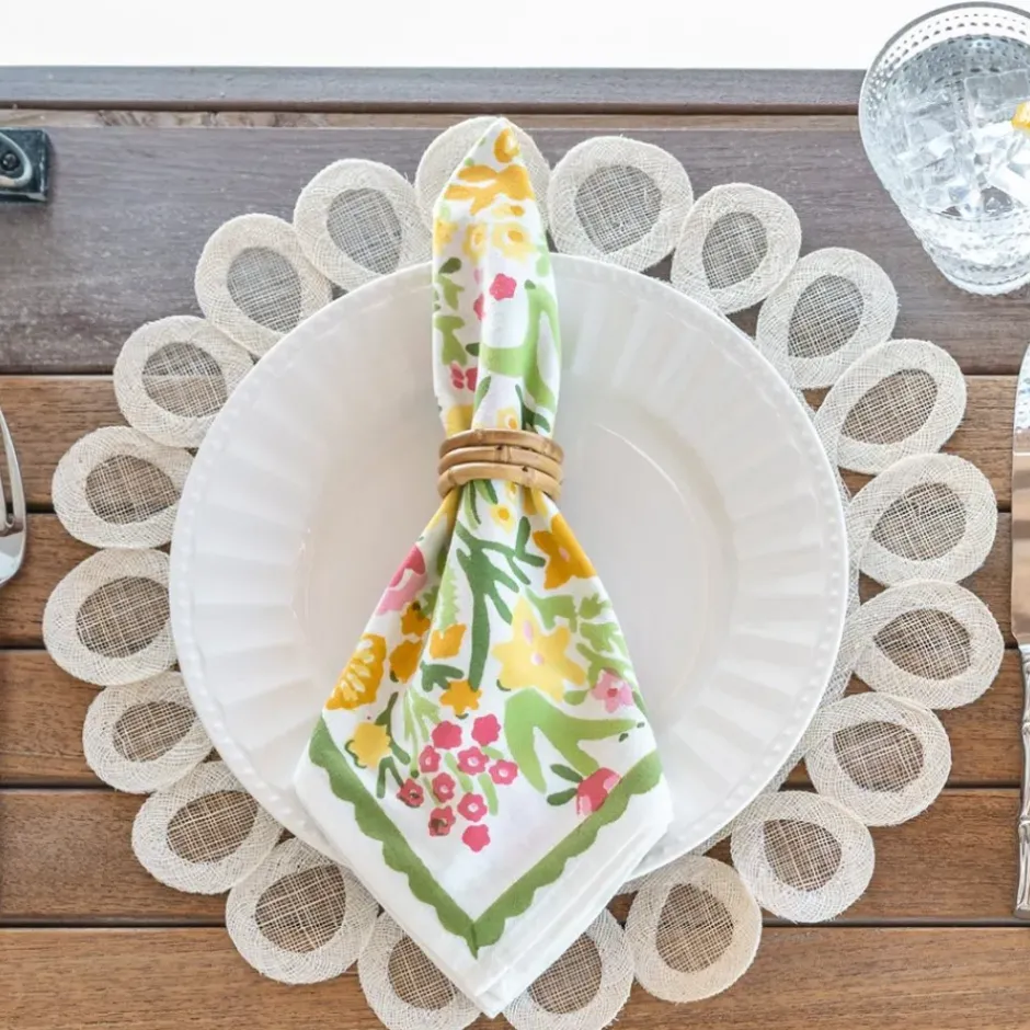 Pomegranate Inc Woven Doodles Placemat in Bone | Set of 4^ Woven Placemats