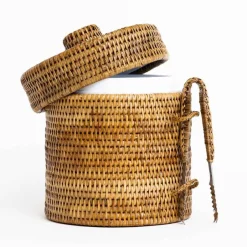 Pomegranate Inc Woven Rattan Lidded Ice Bucket^ Serveware|Rattan, Wicker & Bamboo