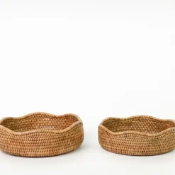 Pomegranate Inc Woven Rattan Scalloped Bowl^ Serveware|Rattan, Wicker & Bamboo
