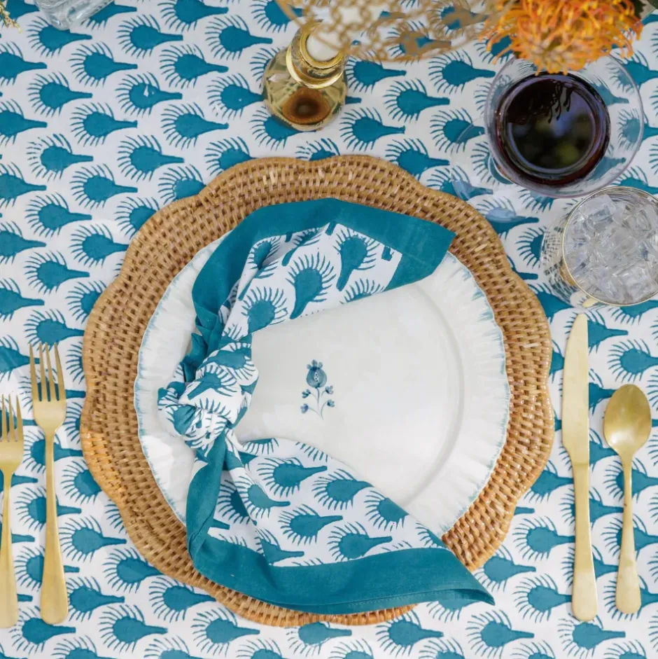 Pomegranate Inc Woven Rattan Scalloped Placemats | Set of 4^ Rattan, Wicker & Bamboo|Woven Placemats