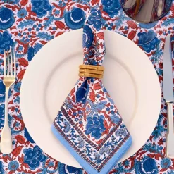 Pomegranate Inc Wrapped Bamboo Napkin Rings | Set of 4^ Napkin Rings|Rattan, Wicker & Bamboo