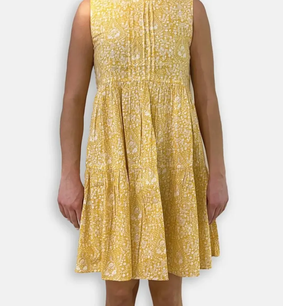 Pomegranate Inc Yellow Paisley Layered Dress^ Everyday Dresses