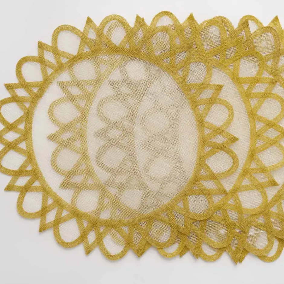 Pomegranate Inc Yellow Round Woven Placemats | Set 4^ Woven Placemats