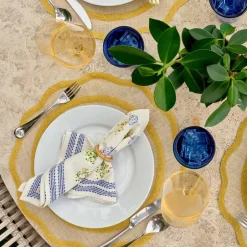 Pomegranate Inc Yellow Scallop Edge Woven Placemats | Set 4^ Woven Placemats